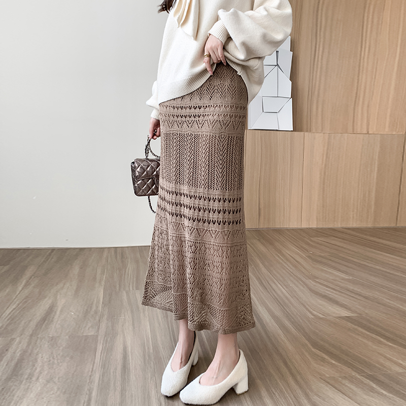 Lace autumn and winter one step skirt temperament skirt