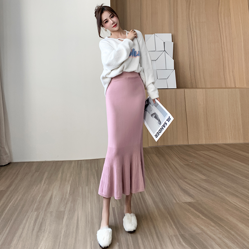 Korean style skirt mermaid one step skirt for women