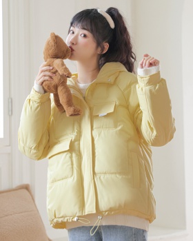 Light short bread clothing down student cotton coat for women