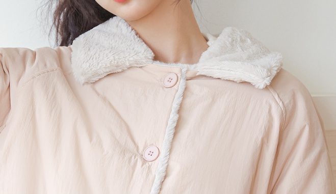 Korean style lambs wool cotton coat for women