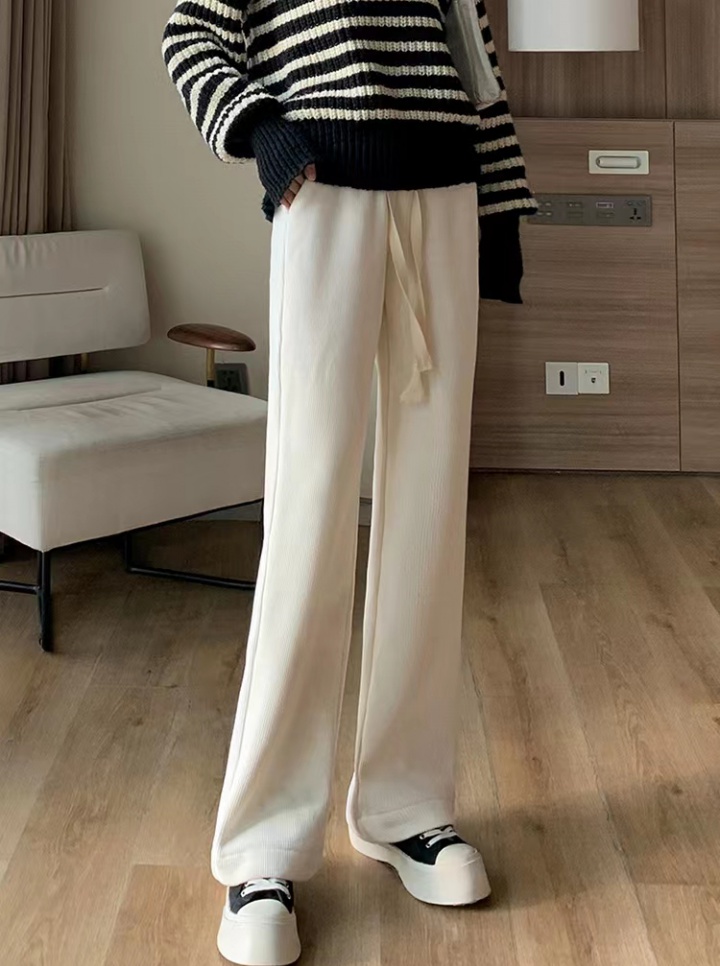 Quality high waist wide leg pants knitted casual pants
