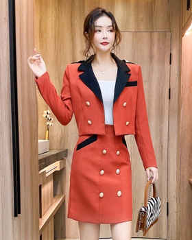 Fashion autumn business suit mixed colors tops a set