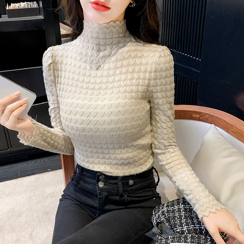 Lace long sleeve bottoming shirt autumn and winter shirts for women
