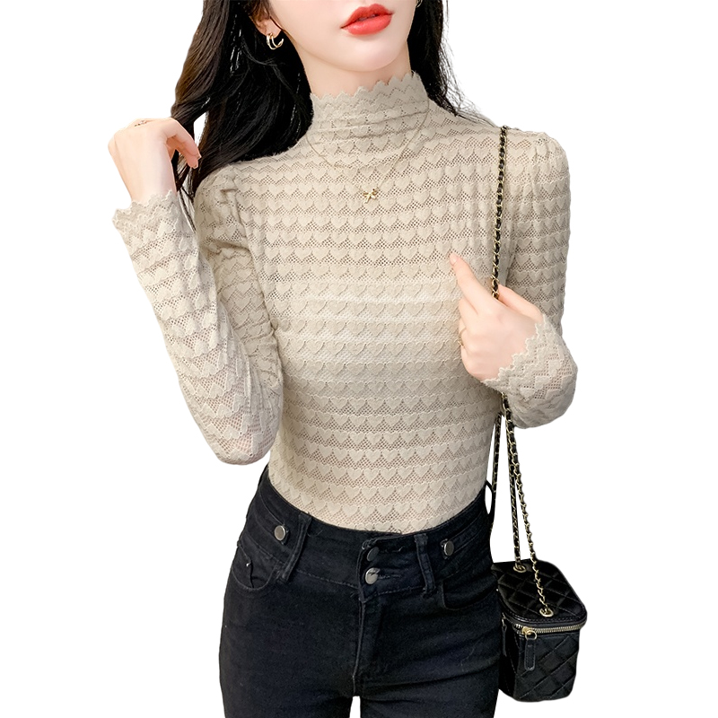 Lace long sleeve bottoming shirt autumn and winter shirts for women