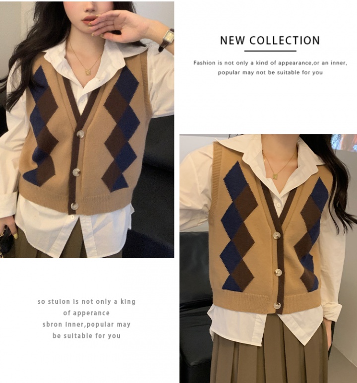 Quilted British style waistcoat V-neck vest for women