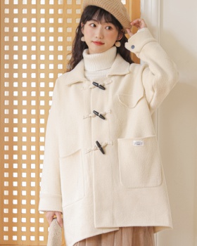 Thick knitted coat long college style cardigan for women