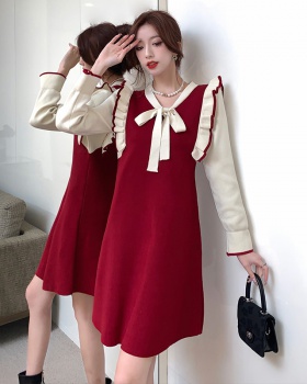 Autumn and winter knitted sweater dress long sleeve dress