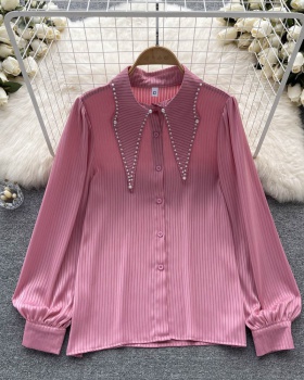 France style beading tops ladies temperament shirt for women