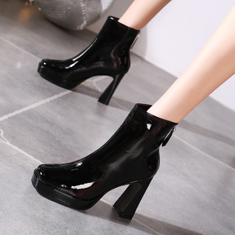 High-heeled short boots platform for women