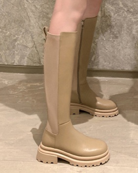 Paris artistic thigh boots stovepipe thick crust boots