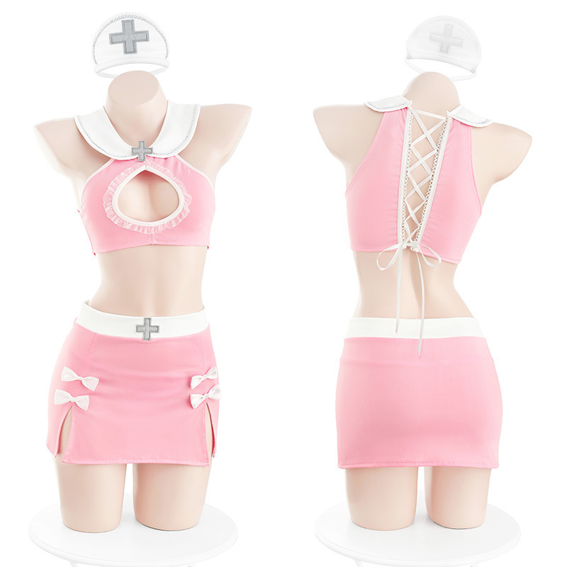 Nurse Sexy underwear hollow pajamas a set for women