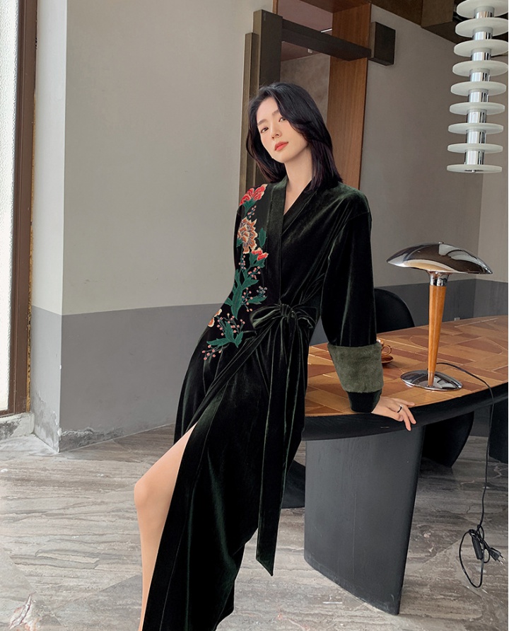 Autumn and winter pajamas homewear nightgown for women