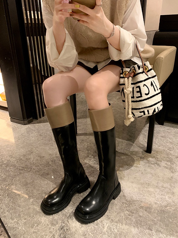 Autumn and winter round thick boots for women