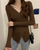 Pullover V-neck sweater slim inside the ride tops for women