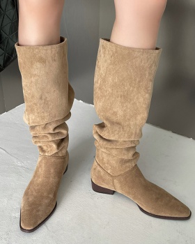 Spring and autumn fold women's boots thin retro boots