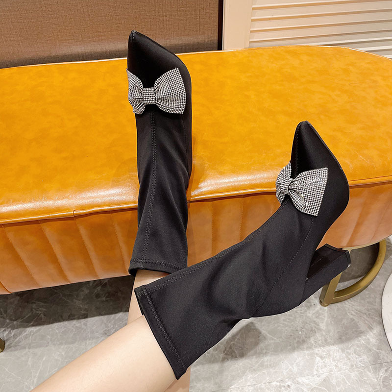 Pointed fashion boots high-heeled short boots
