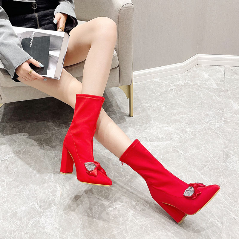 Pointed fashion boots high-heeled short boots