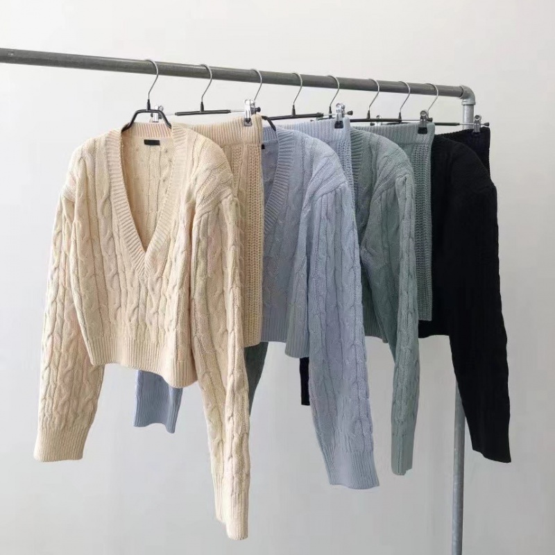 Long sleeve skirt sweater 2pcs set for women