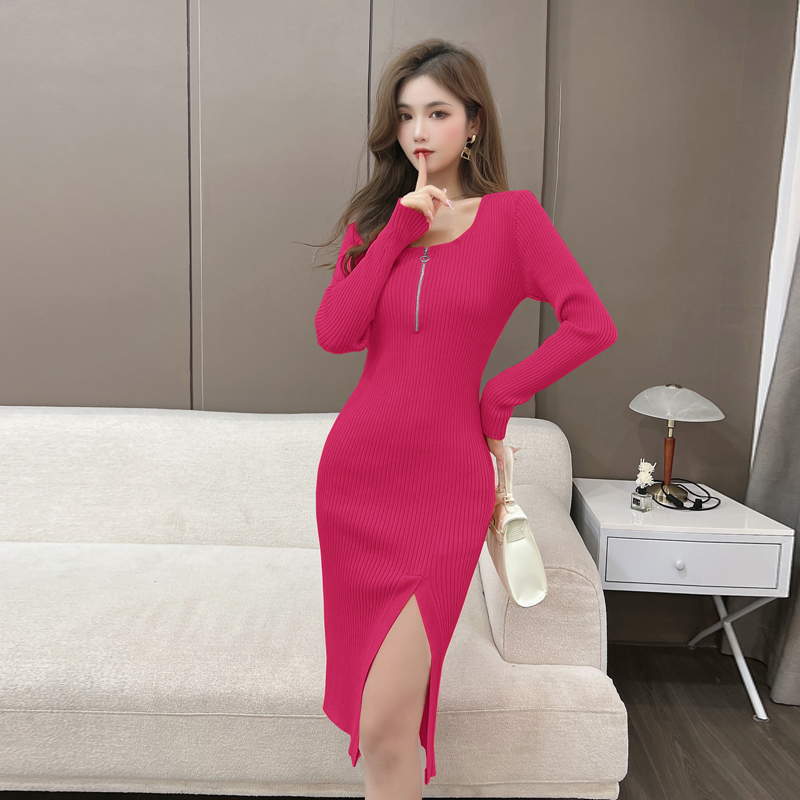 Sexy package hip autumn and winter bottoming dress for women