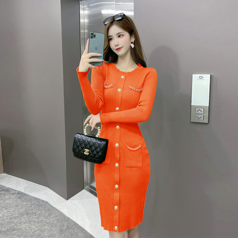 Tight bottoming sweater knitted autumn and winter dress