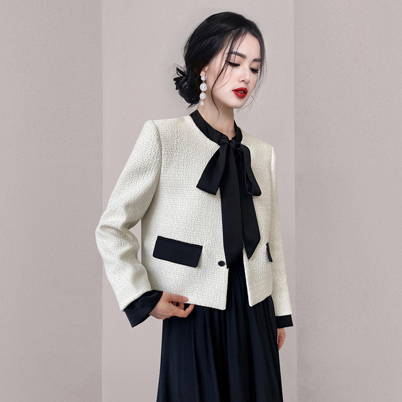 Ladies Korean style jacket bow tops for women