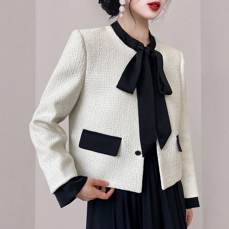 Ladies Korean style jacket bow tops for women
