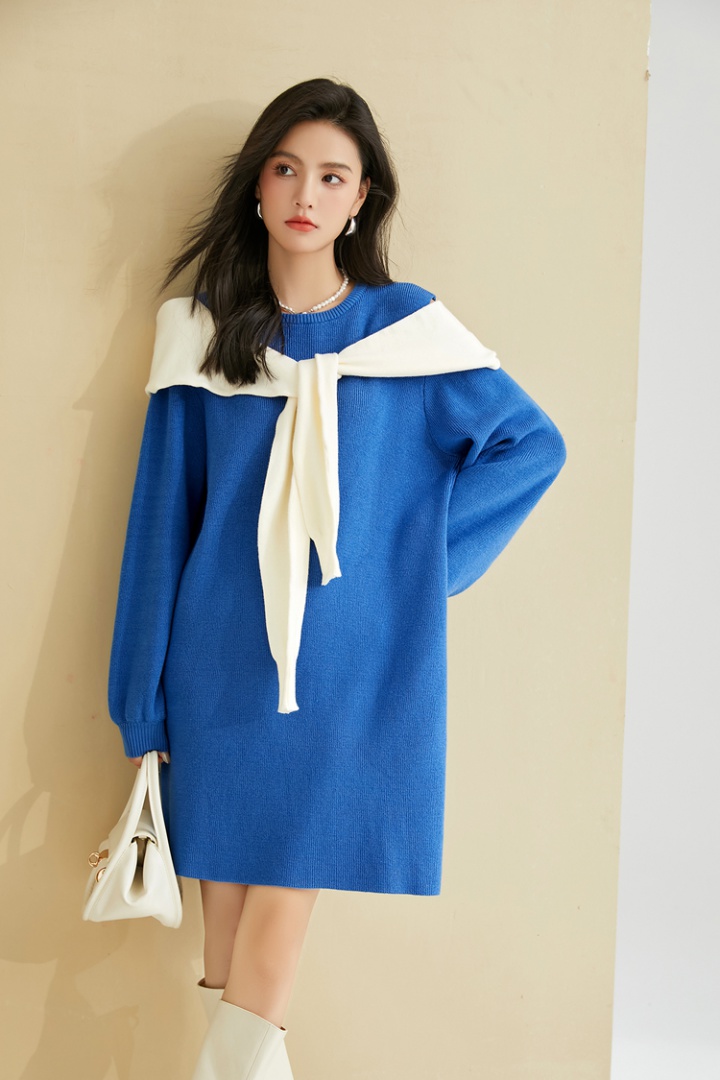 France style knitted sweater autumn slim dress