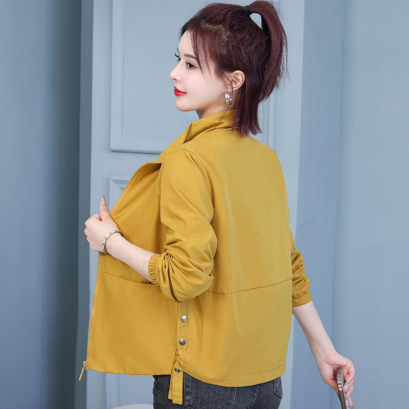 Loose spring and autumn thin coat pure jacket