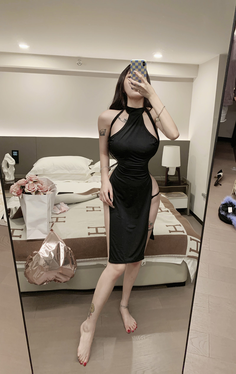 Nightclub homewear enticement thin sexy night dress for women