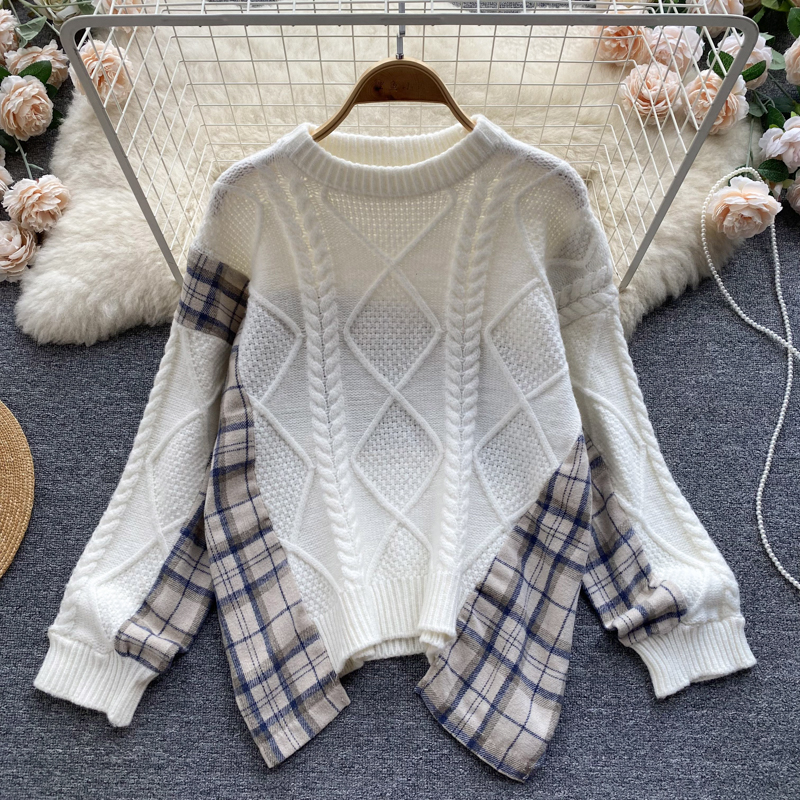 Autumn and winter plaid shirt Korean style tops for women
