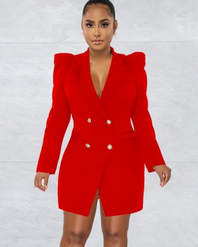 Long sleeve buckles pure business suit for women