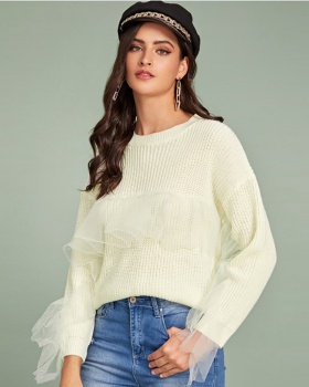 Splice tops European style sweater for women