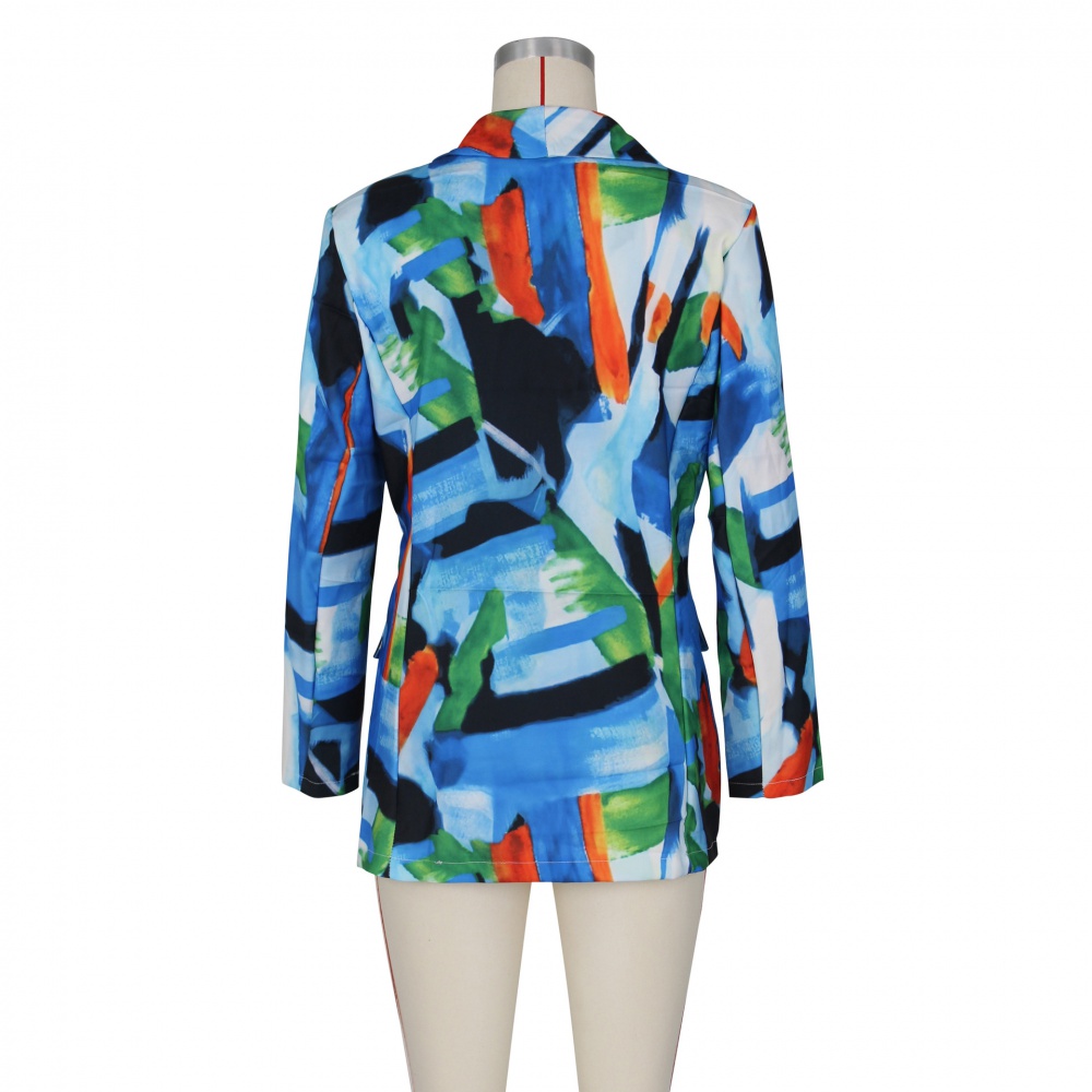 Printing fashion business suit European style coat for women