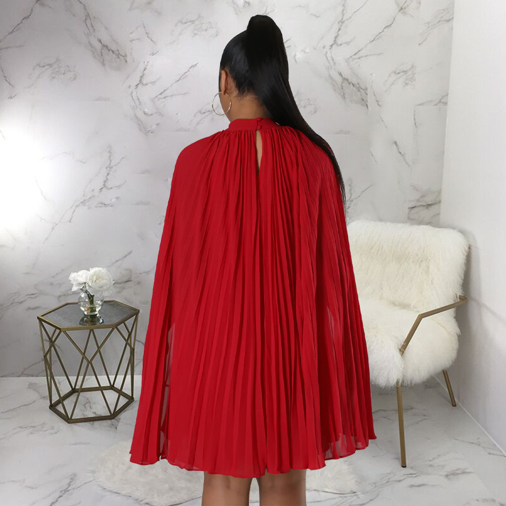 Bat sleeve pure crimp chiffon loose European style dress