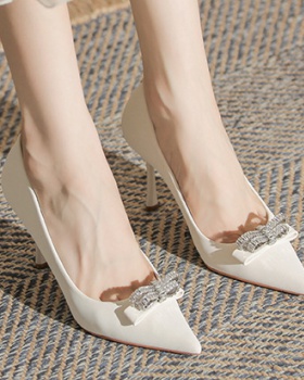 Sheepskin shoes low high-heeled shoes for women