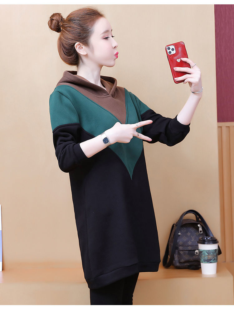 Long hooded large yard tops thick loose coat for women