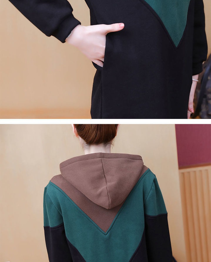 Long hooded large yard tops thick loose coat for women