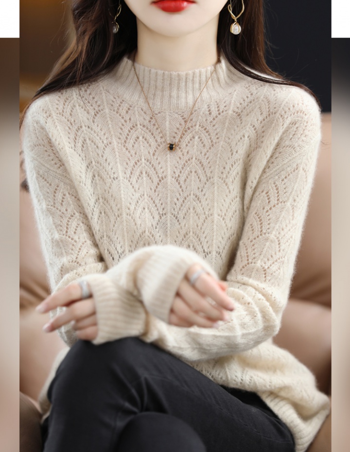 Knitted bottoming shirt hollow shirts for women