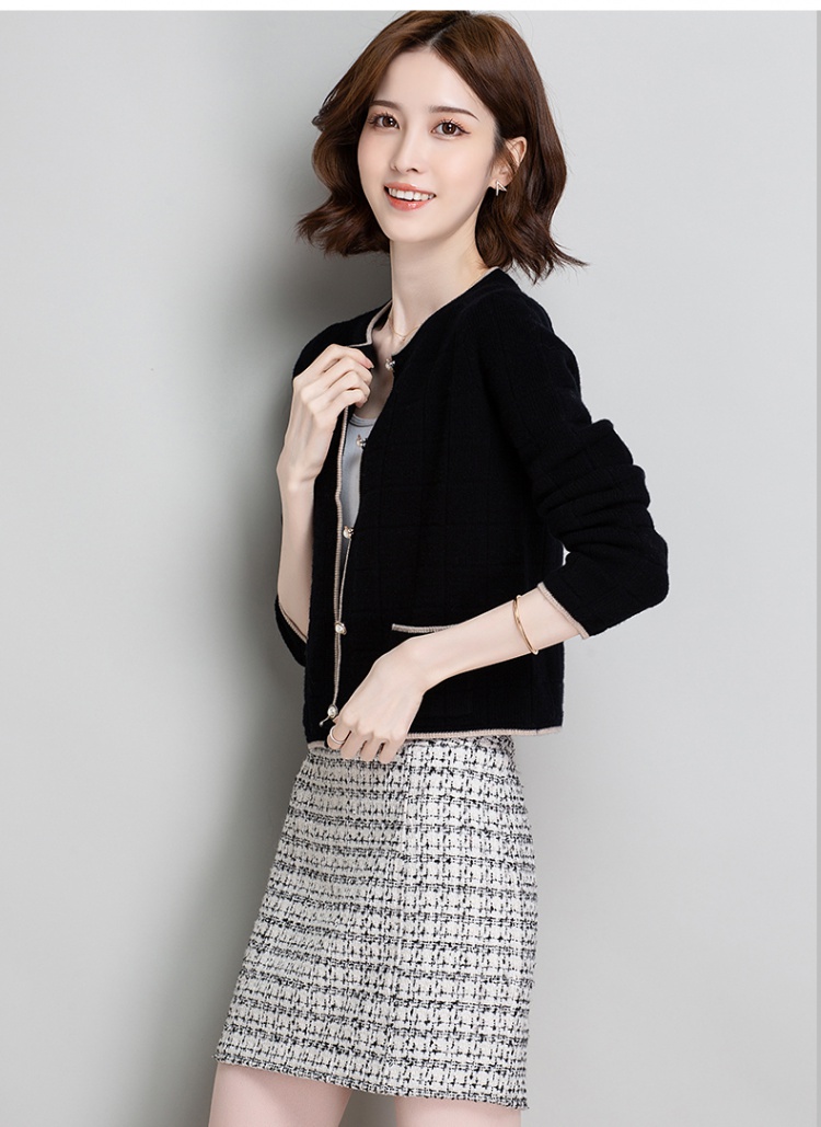 Knitted short cardigan Western style coat for women
