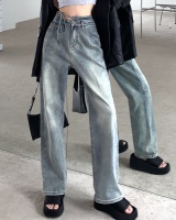 Loose straight long pants mopping washed jeans