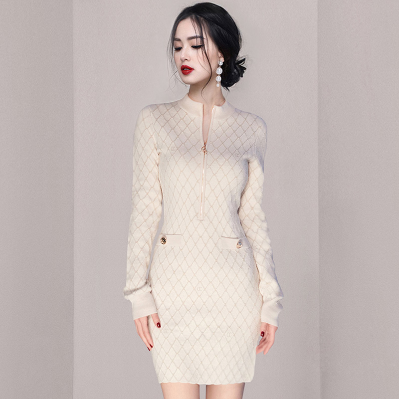 Bottoming sweater dress European style dress