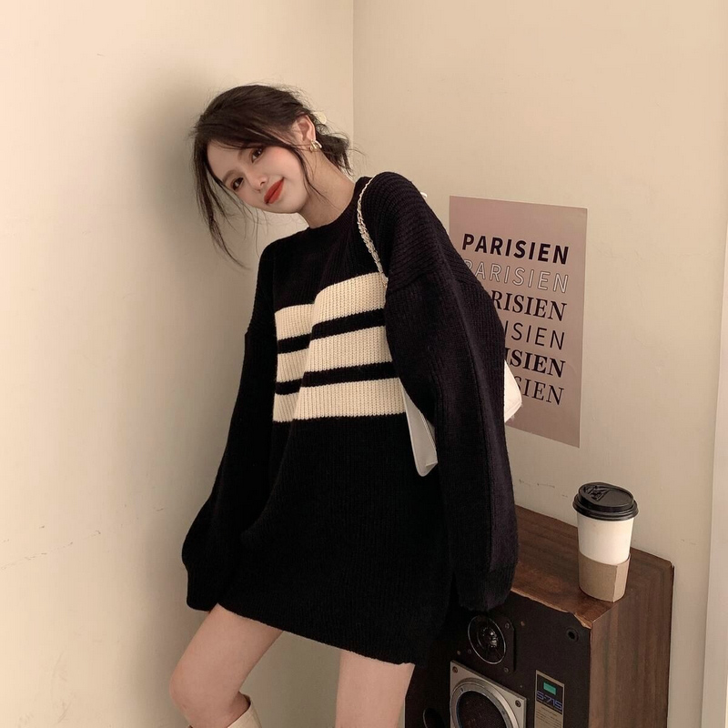 Winter pullover sweater lazy tops for women