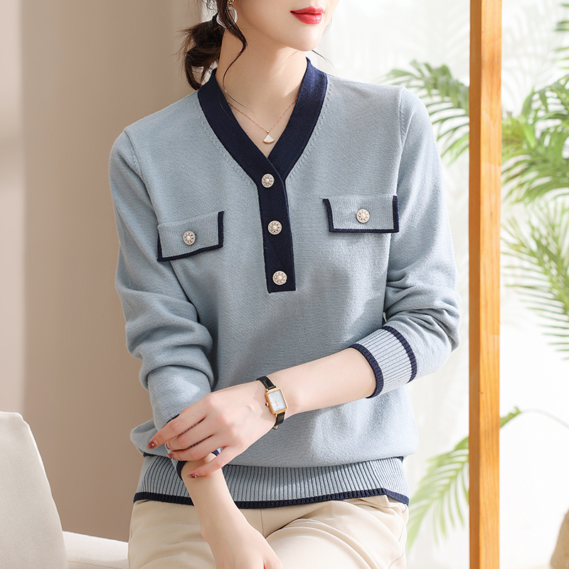 Fashion autumn tops Western style knitted sweater for women