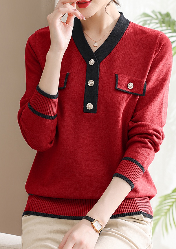 Fashion autumn tops Western style knitted sweater for women