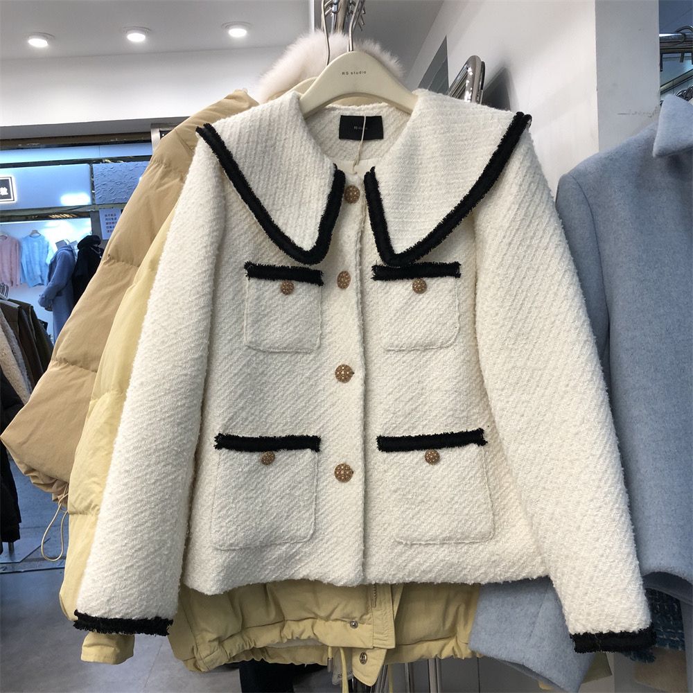 Fashion and elegant mixed colors coat winter jacket