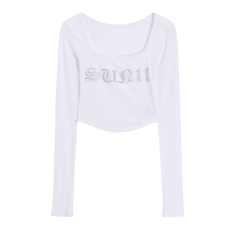 Autumn and winter T-shirt letters tops for women