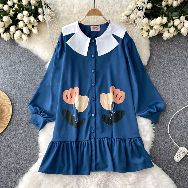 Japanese style loose college style dress for women