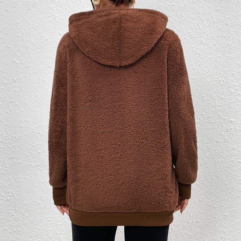 European style long sleeve fleece winter hooded hoodie