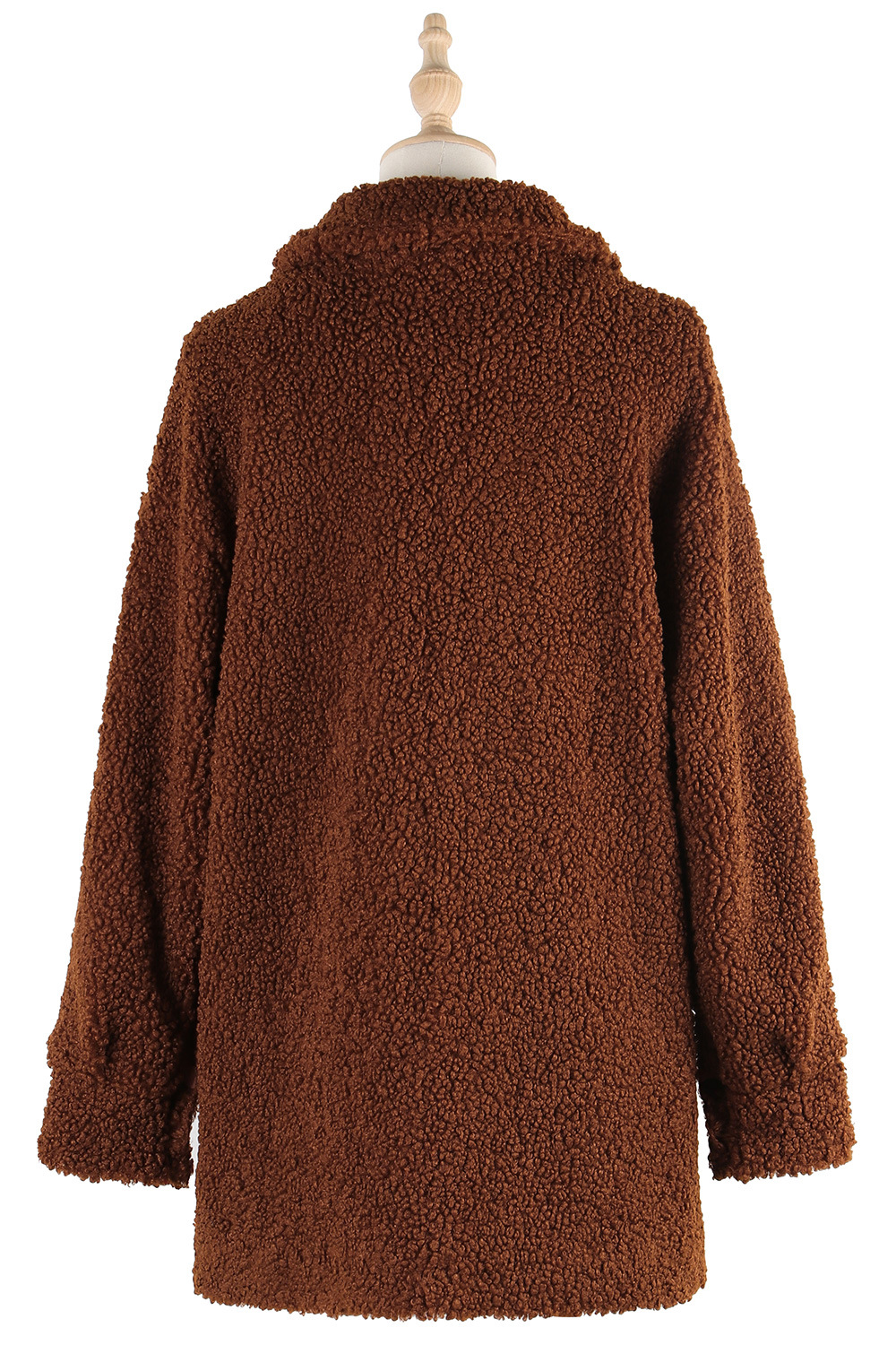 Autumn and winter thermal pure coat buckle elmo tops