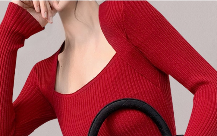 Square collar sweater elegant waistcoat for women